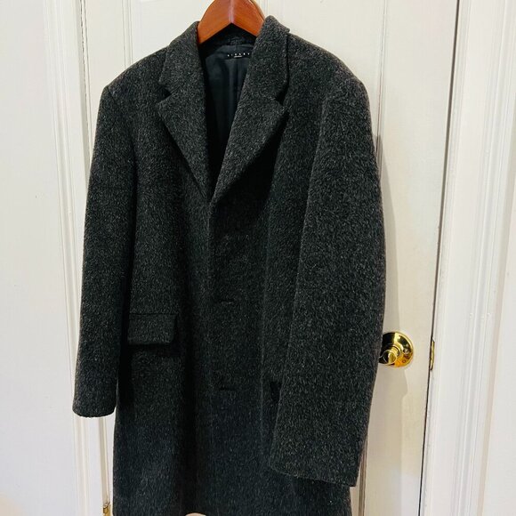SISLEY Italian Mens MOHAIR Alpaca Wool Overcoat Over Coat Size EU 50 /US 40 - Picture 3 of 16